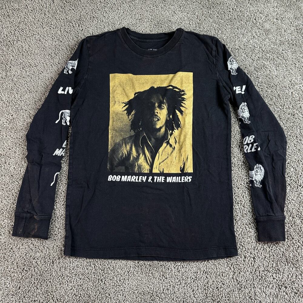 Bob Marley X American Eagle Shirt Mens Extra Small Black The Wailers Reggae